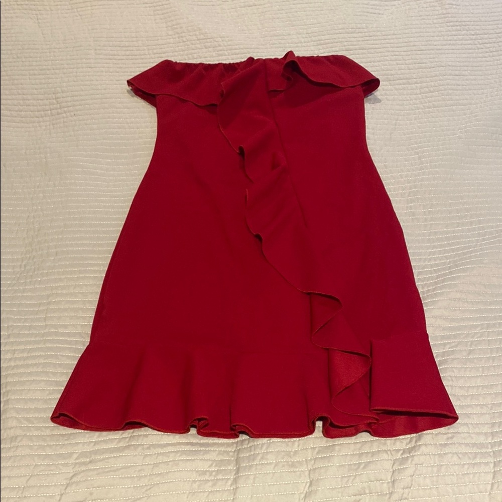 Red Ruffle Mini Dress